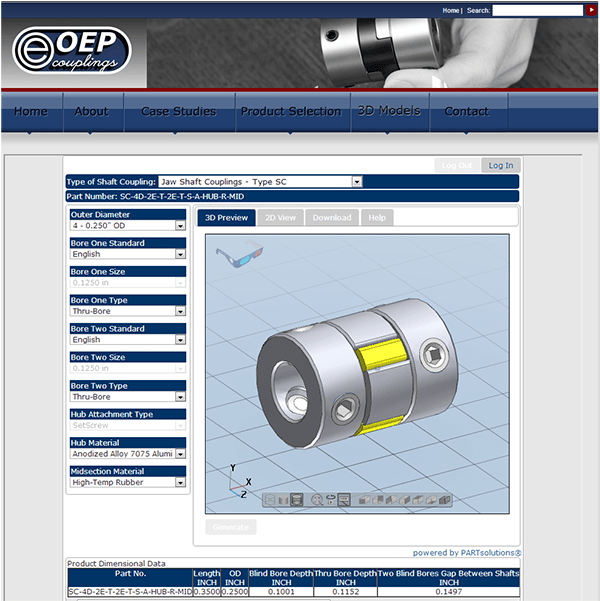 Electronic Parts Catalog Software Provider CADENAS PARTsolutions Launch New Product Configurator for OEP Couplings