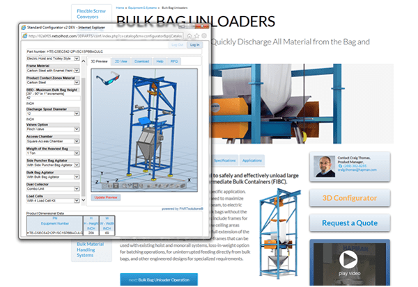 Hapman Launch Interactive Design Tool to Configure Bulk Bag Unloaders, Powered by CADENAS PARTsolutions