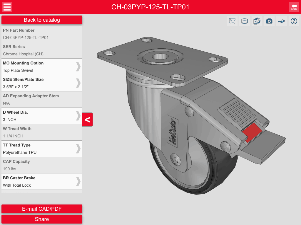 Colson Caster Launch World’s First Caster Models App with Configurable 3D built by CADENAS PARTsolutions