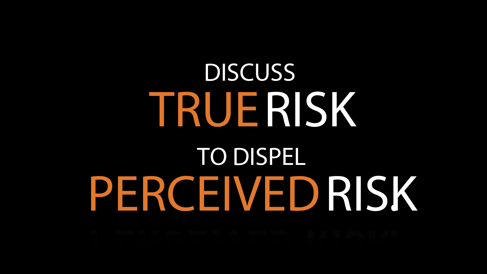 discuss true risk to dispel perceived risk - todd henry