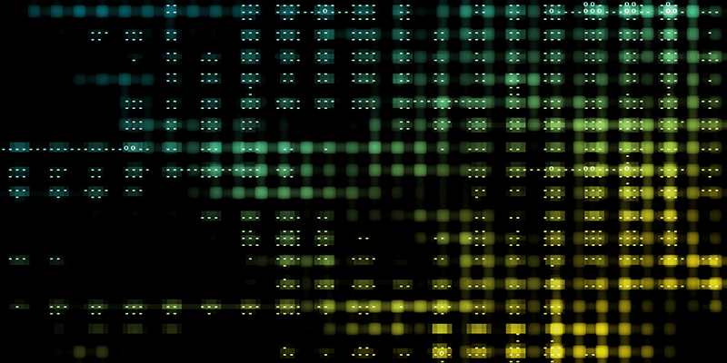 What is Metadata, an image of green and yellow square on a black background representing metadata.