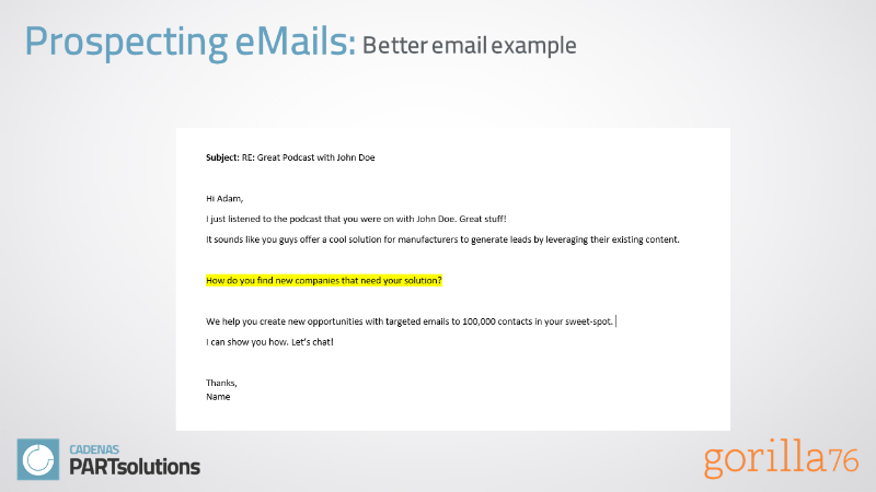 A better version of a manufacturing email