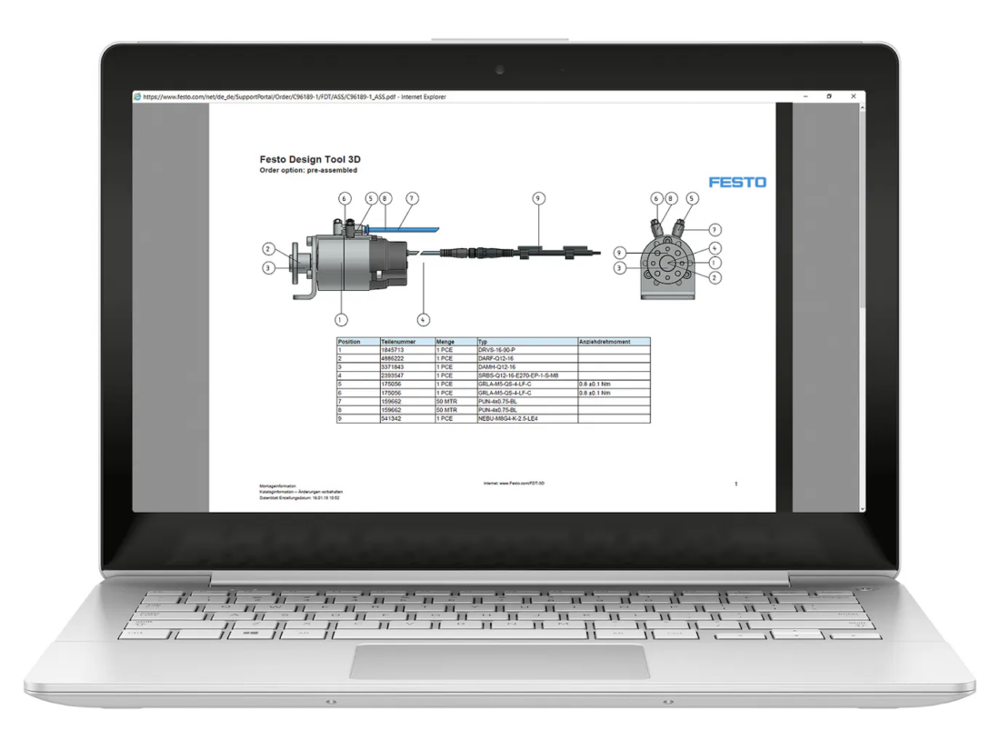 Festo Introduces an Online 3D CAD Configurator for Actuators and Accessories